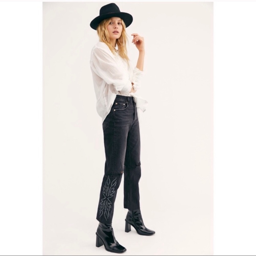 Levi’s 501 Studded Straight Leg Jeans